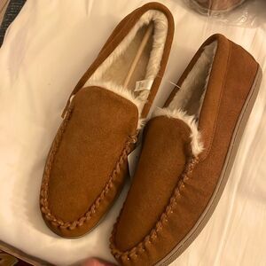 J. CREW CAMEL COLOR SUEDE SLIPPERS.  NEW WITH TAGS